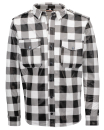 Leather shirt checkered, white-black, XL